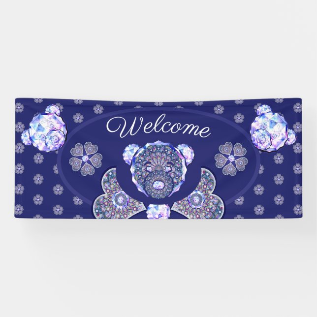 Rosace blue or red for baby&child banner (Horizontal)