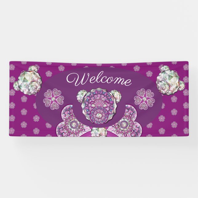 Rosace blue or red for baby&child banner (Horizontal)