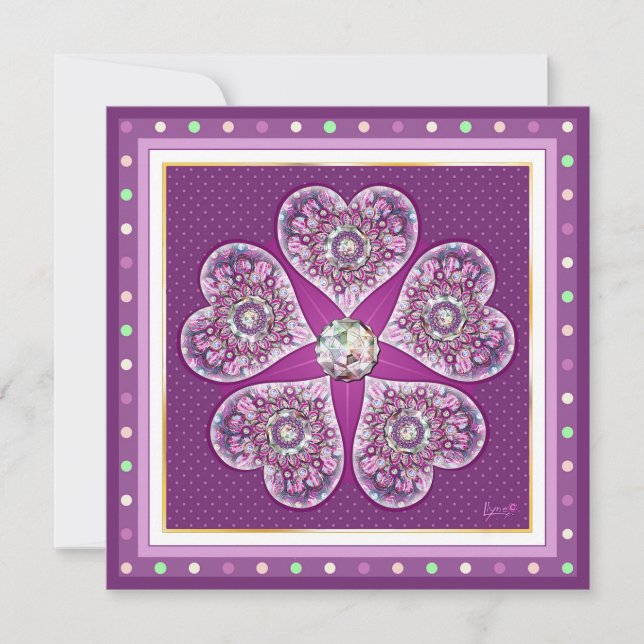 Rosace blue or red for baby&child holiday card (Front)