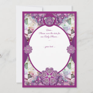 Rosace blue or red for baby&child invitation