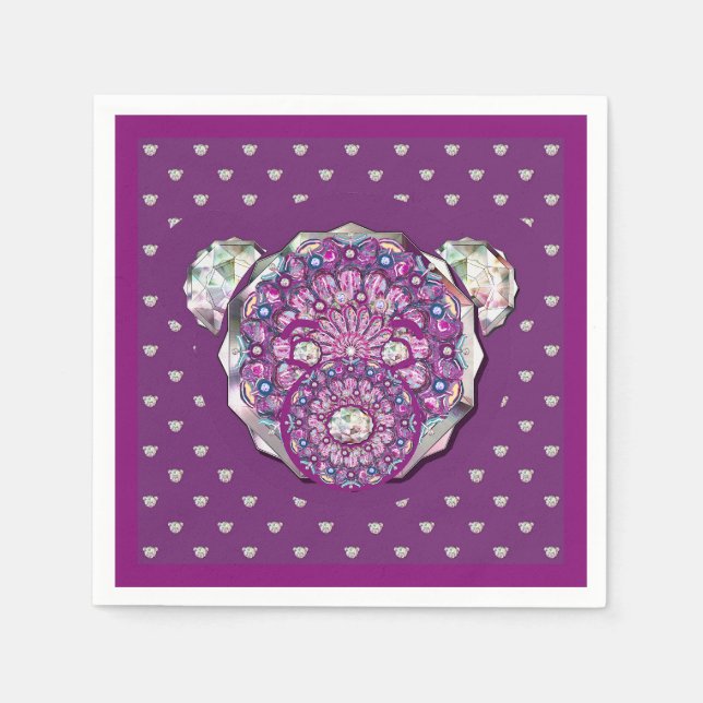 Rosace blue or red for baby&child napkin (Front)