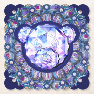 Rosace blue or red for baby&child paper coaster