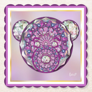Rosace blue or red for baby&child paper coaster