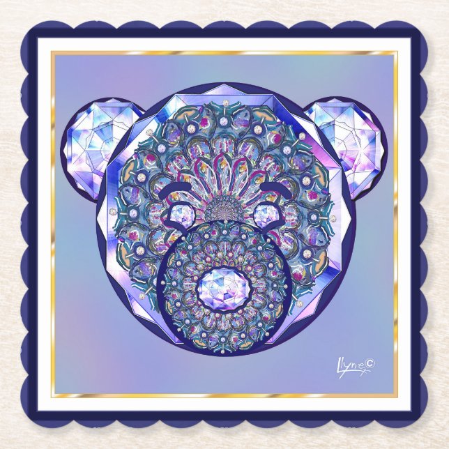 Rosace blue or red for baby&child paper coaster (Front)