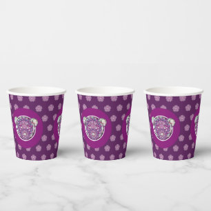 Rosace blue or red for baby&child paper cups