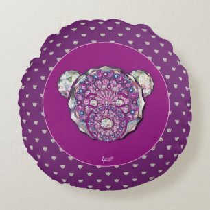 Rosace blue or red for baby&child round cushion