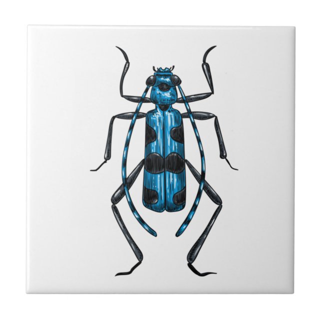 Rosalia Alpina beetle Ceramic Tile (Front)