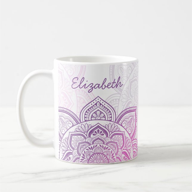Rosaline Mandala 11 oz. Personalised Mug (Left)