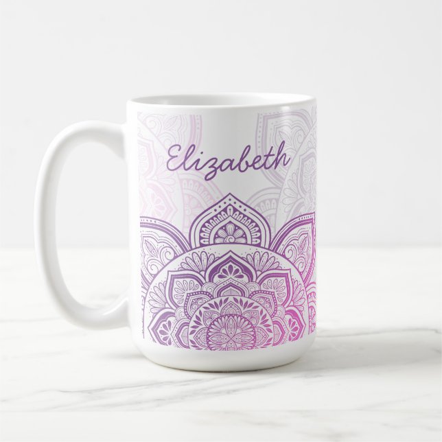 Rosaline Mandala 15 oz. Personalized Mug (Left)