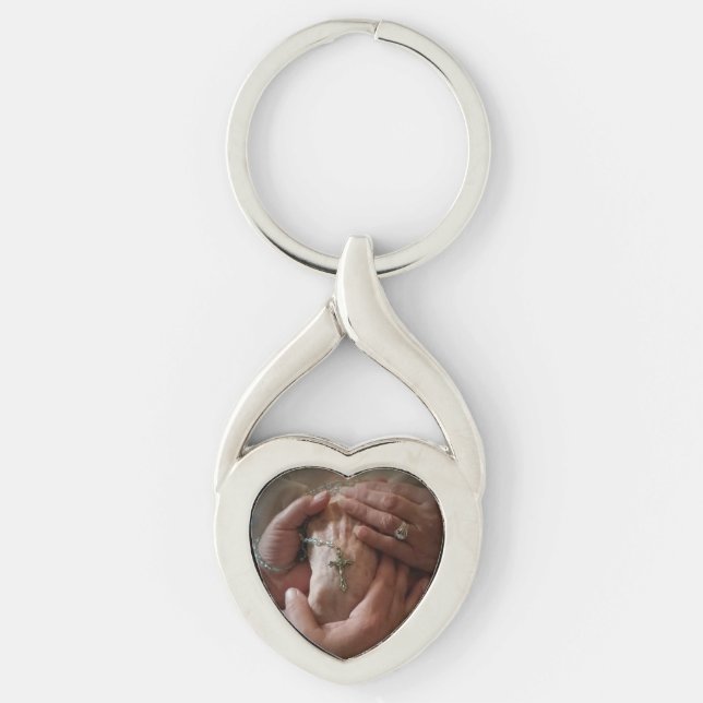 Rosary and Hands Key Ring (Front)
