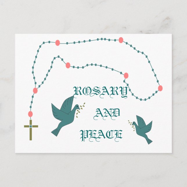 ROSARY AND PEACE POSTCARD (Front)