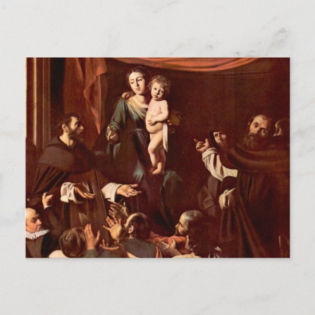Rosary Madonna by Caravaggio Postcard (Front)