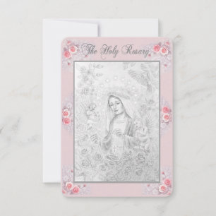 Rosary Prayer Card with my Original Drawing