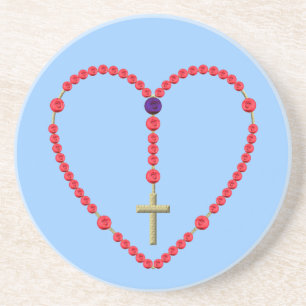 Rosary (Red and Blue Roses) Coaster