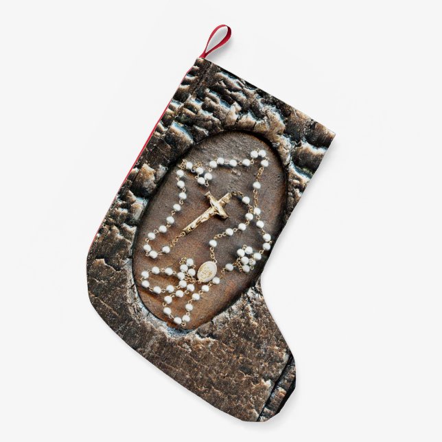 Rosary Small Christmas Stocking (Front (Hanging))