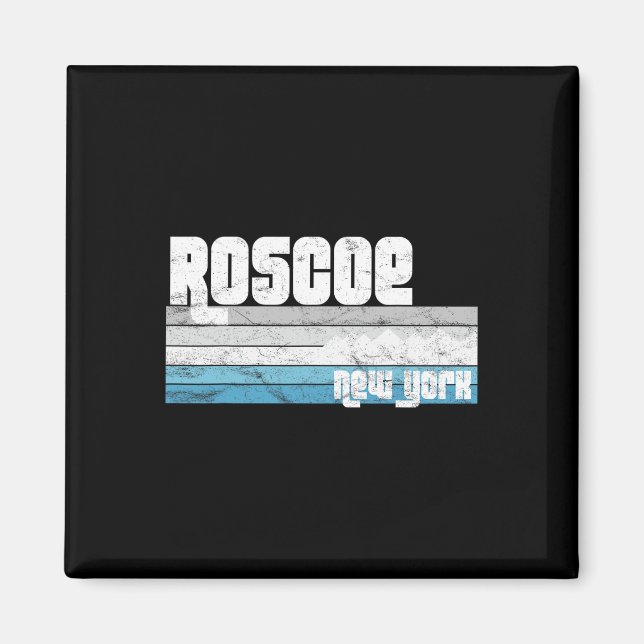 Roscoe New York Ny Retro Vacation Skiing Hiking Sn Magnet (Front)