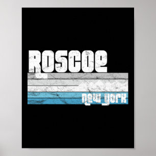 Roscoe New York Ny Retro Vacation Skiing Hiking Sn Poster