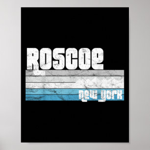 Roscoe New York Ny Retro Vacation Skiing Hiking Sn Poster