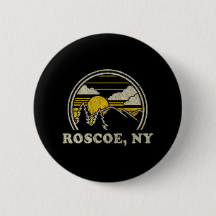 Roscoe New York Ny T Shirt Vintage Hiking Mountain 6 Cm Round Badge