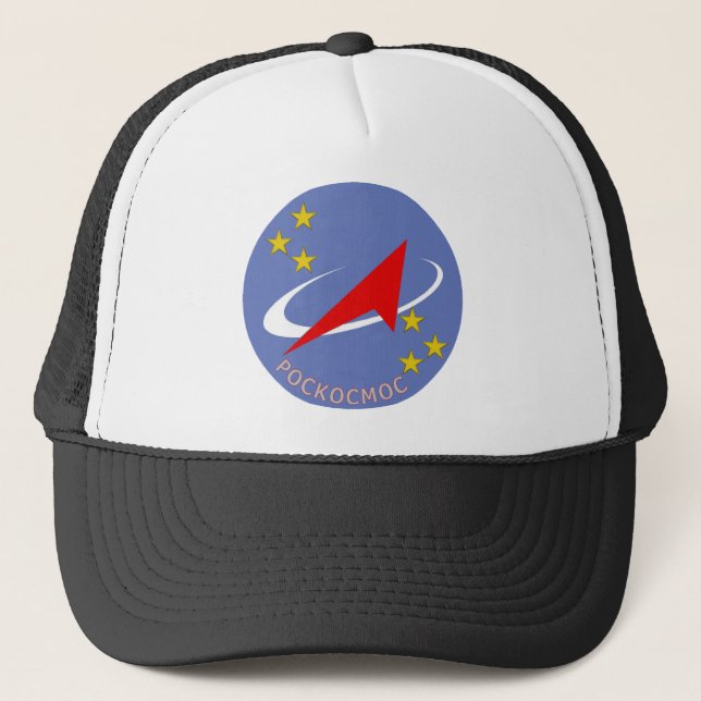 Roscosmos Flight Logo Round Trucker Hat (Front)