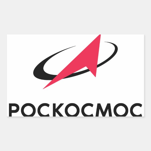 Roscosmos Logo Rectangular Sticker (Front)
