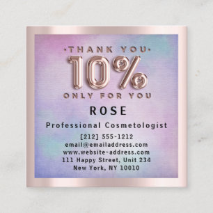 Rose 10% Off Discount Logo Hair Pink Ombre Appointment Card