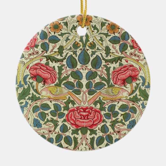 'Rose', 1883 (printed cotton) Ceramic Ornament (Front)