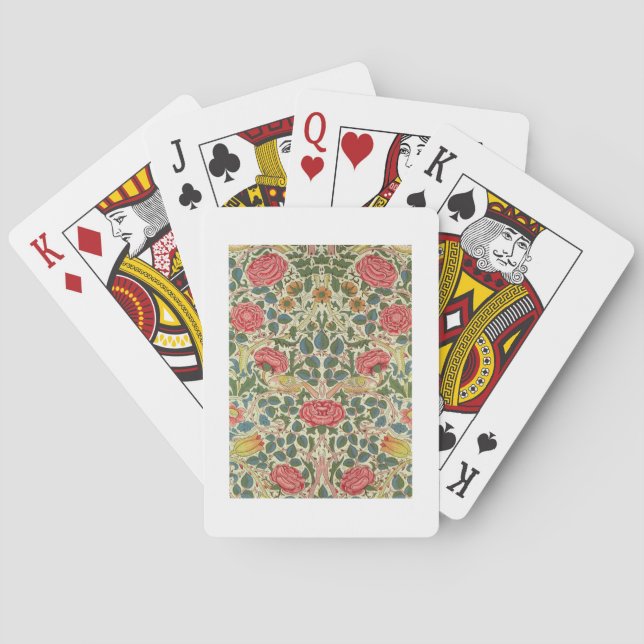 'Rose', 1883 (printed cotton) Playing Cards (Back)