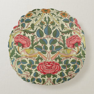 'Rose', 1883 (printed cotton) Round Cushion