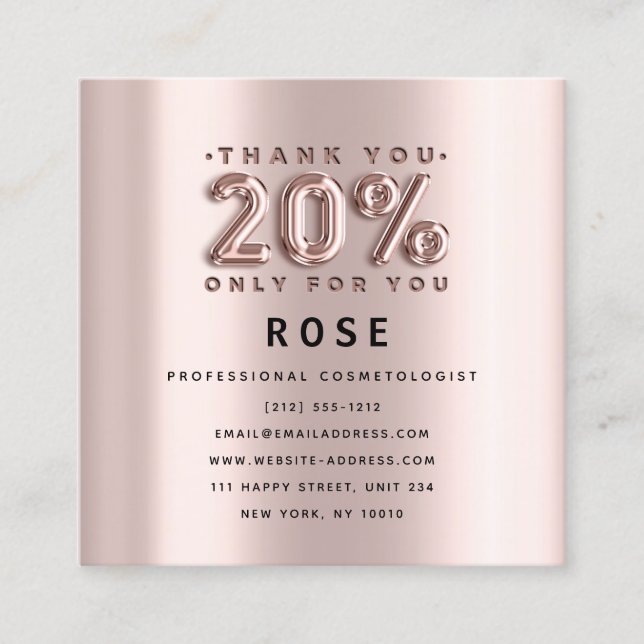 Rose 20% Off Discount Logo Appointment Beauty (Front)