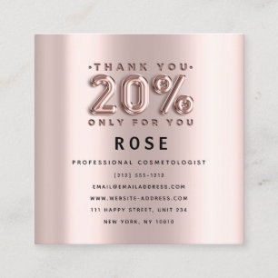 Rose 20% Off Discount Logo Appointment Beauty Card
