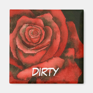 "Rose 3" Dirty Dishwasher Status Magnet