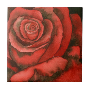 "Rose #3" Kitchen Garden Ceramic Tile