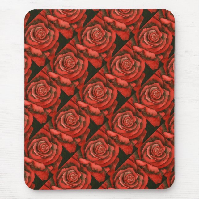 "Rose # 3" Tiled Pattern Floral Mousepad (Front)