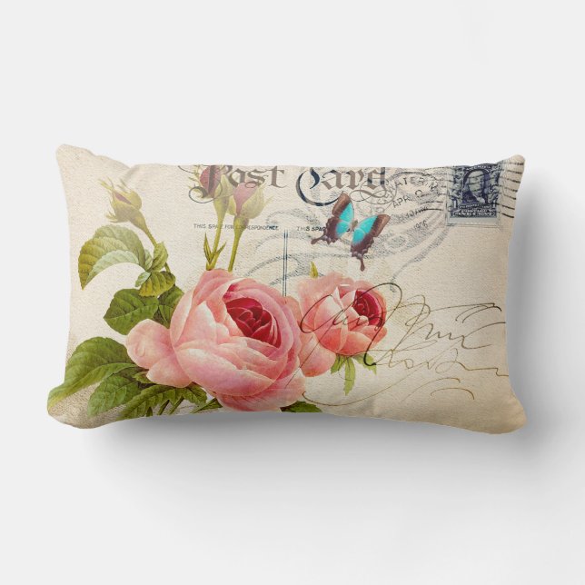 Rose (4) Lumbar 13" x 21" Lumbar Cushion (Front)