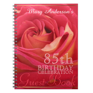 Rose 85th Birthday Celebration Custom Guest Book