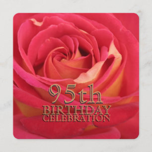 Rose 95th Birthday Celebration Custom Invitation