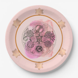Rose Abstract Passover Seder Plate Paper Plates