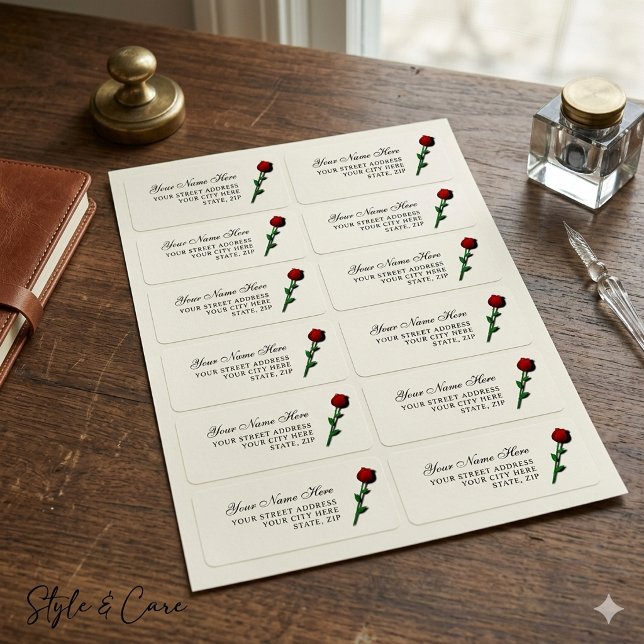 Rose Accent Address Labels for Invitations (Rose Accent Address Labels for Invitations)