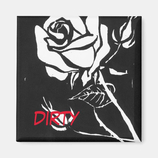 "Rose Alba" Dirty Dishwasher Status Magnet (Front)
