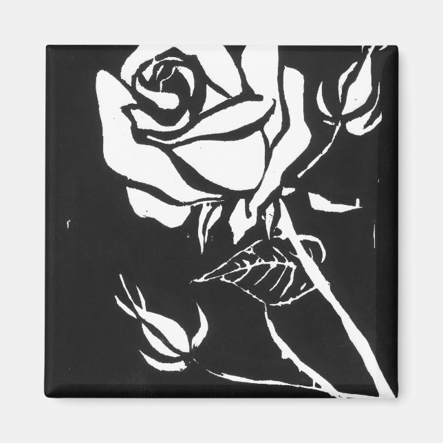 "Rose Alba"  Floral Magnet (Front)