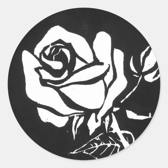 "Rose Alba" Floral Sticker (Front)