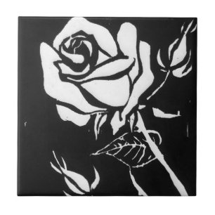 "Rose Alba" Kitchen Garden Ceramic Tile