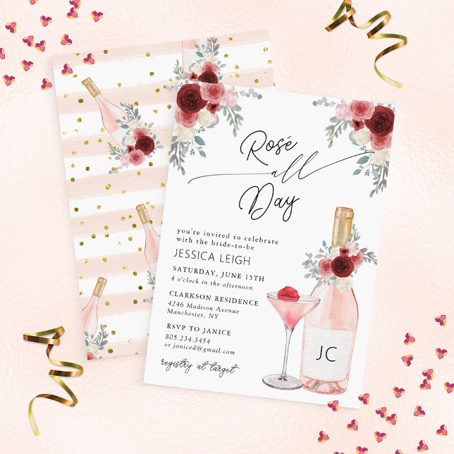 Rosé All Day Bridal Shower Invitation (Creator Uploaded)
