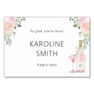 Rosé All Day Bridal Shower Table Number
