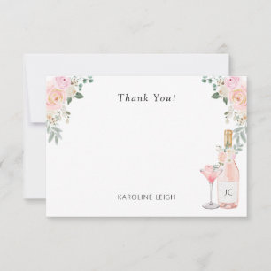 Rosé All Day Bridal Shower Thank You Card