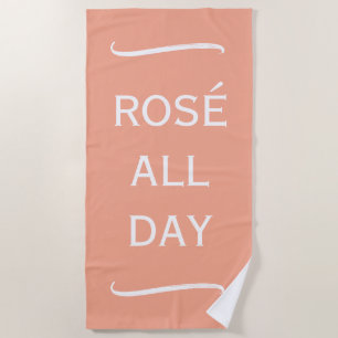 Rosé all day elegant peach pink beach towel