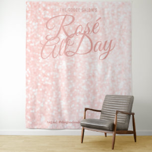 Rosé All Day   Event Photo Selfie Backdrop Tapestry