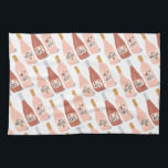 Rose ALL day wine lovers pattern Tea Towel<br><div class="desc">Check out this awesome towel with a fun illustration about wine. Customise with your text. Makes a great housewarming gift!  Check out my shop for more designs and colours too!</div>