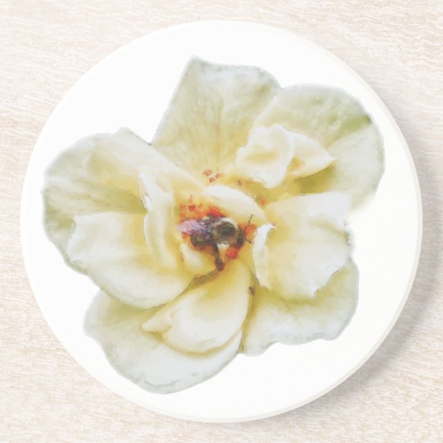Rose and Bee Coaster (Front)